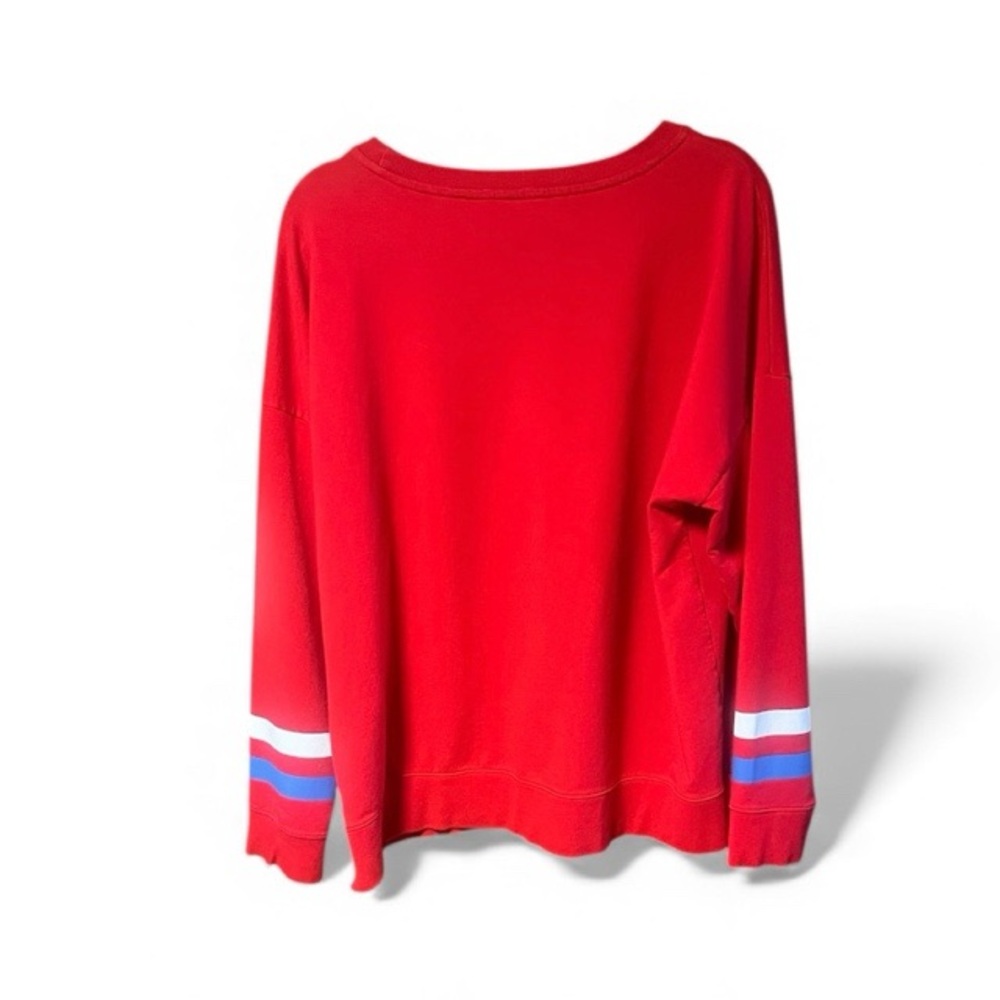 Nautica Striped‎ Sleeve Red Sweatshirt - Picture 3 of 6
